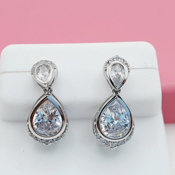 "925 Sterling Silver Cubic Zirconia Earrings, U19254678 - Picture 11 of 11